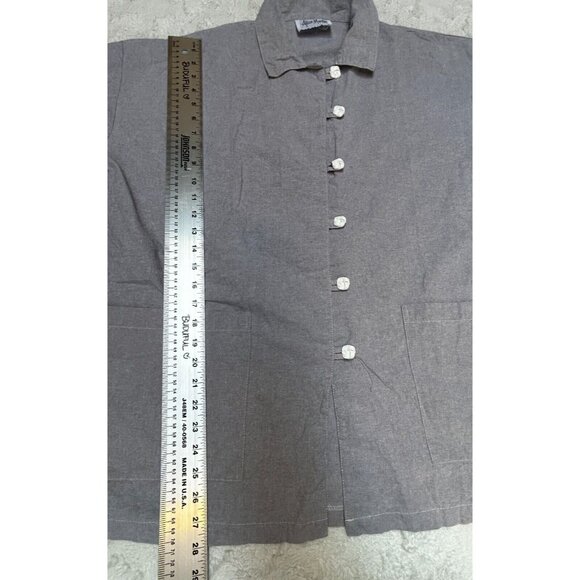 Vintage Alice Martin Women's Cotton Lagenlook Jacket Medium Pockets Frog Closure - Picture 8 of 8